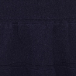 Pre Owned Alaia Navy Blue Wool Blend Cropped Cardigan and Flared Dress Set M