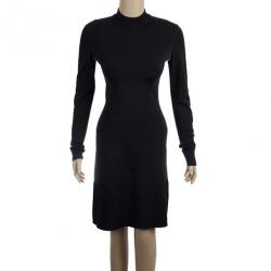 Pre Owned Azzedine Alaia Black Long Sleeve Dress XS