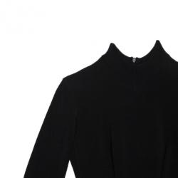 Pre Owned Azzedine Alaia Black Long Sleeve Dress XS