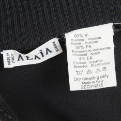 Pre Owned Azzedine Alaia Black Long Sleeve Dress XS