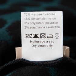 Pre Owned Alaia Black and Green Jacquard Knit Maxi Dress M