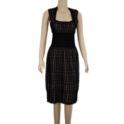 Pre Owned Azzedine ALAÏA Crochet Blister Knit Dress M