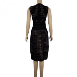 Pre Owned Azzedine ALAÏA Crochet Blister Knit Dress M
