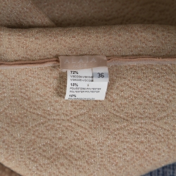 Pre Owned Alaia Beige Jacquard Knit Sleeveless Skater Dress S