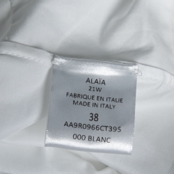 Pre Owned Alaia White Cotton Pleated Poplin Corset Dress M