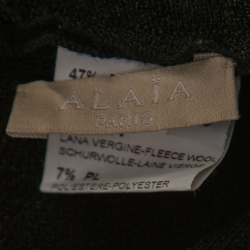 Pre Owned Alaia Black Stripe Knit Flared Skater Dress M