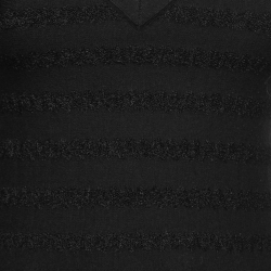 Pre Owned Alaia Black Stripe Knit Flared Skater Dress M