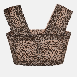Alaia Pink/Black Leopard Pattern Stretch Jacquard Sleeveless Crop Top M