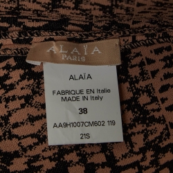Alaia Pink/Black Leopard Pattern Stretch Jacquard Sleeveless Crop Top M