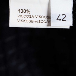 Pre Owned Alaia Black Embroidered Stretch Knit Flared Midi Dress L