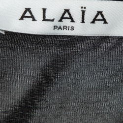 Pre Owned Alaia Black Silk Metal Bangle Detailed Kaftan Dress M