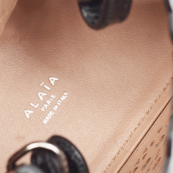 Alaia Black Lasercut Leather Mini Mina Tote