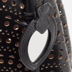 Alaia Black Lasercut Leather Mini Mina Tote