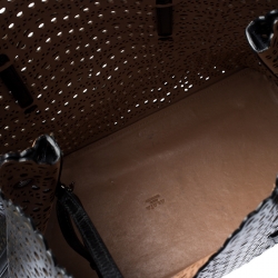 Pre Owned Alaia Black Leather Laser Cut Mina Tote
