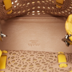Alaia Yellow Laser Cut Leather Le Mina 20 Tote