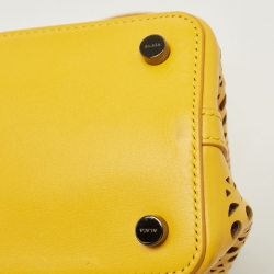 Alaia Yellow Laser Cut Leather Le Mina 20 Tote