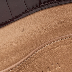 Pre Owned Alaia Burgundy Embossed Leather Crossbody Bag