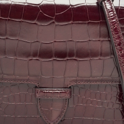 Pre Owned Alaia Burgundy Embossed Leather Crossbody Bag