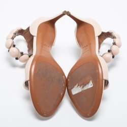 Pre Owned Alaia Light Pink Leather Bombe Sandals Size 39