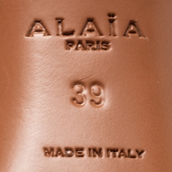 Pre Owned Alaia Light Pink Leather Bombe Sandals Size 39