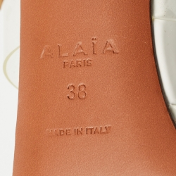 Pre Owned Alaia White/ Transparent PVC and Patent Mules Size 38