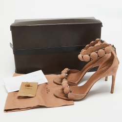Pre Owned Alaia Beige Suede La Bombe Ankle Strap Sandals Size 39
