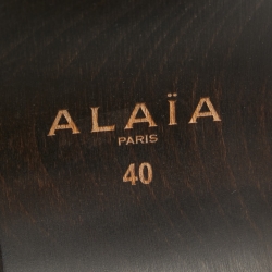 Pre Owned Alaia Black Cutout Leather Clog Sandals Size 40