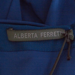 Pre Owned Alberta Ferretti Blue Draped Jersey Maxi Skirt L