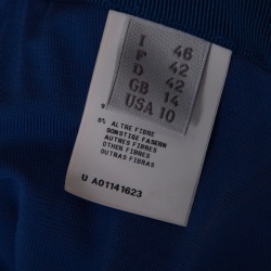 Pre Owned Alberta Ferretti Blue Draped Jersey Maxi Skirt L