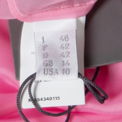 Alberta Ferretti Pink Hand Embroidered Silk Sleeveless Dress L