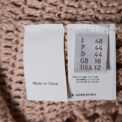 Alberta Ferretti Beige Cotton Open Weave Crochet Sleeveless Flared Top L