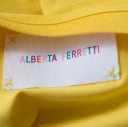 Alberta Ferretti Yellow Cotton Thursday Embroidered T-Shirt M