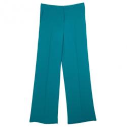 Alberta Ferretti Turquoise SS 2013 Satin Wide Leg Pants M