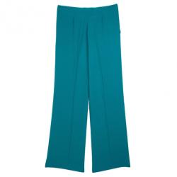 Alberta Ferretti Turquoise SS 2013 Satin Wide Leg Pants M