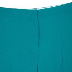 Alberta Ferretti Turquoise SS 2013 Satin Wide Leg Pants M