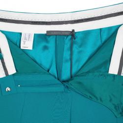 Alberta Ferretti Turquoise SS 2013 Satin Wide Leg Pants M