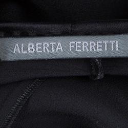 Pre Owned Alberta Ferretti Black Silk Studded Shoulder Detail Sleeveless Maxi Dress M