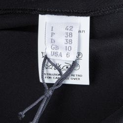 Pre Owned Alberta Ferretti Black Silk Studded Shoulder Detail Sleeveless Maxi Dress M