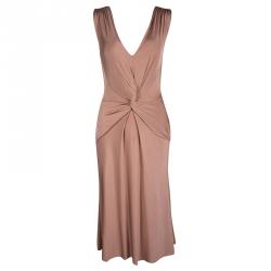 Pre Owned Alberta Ferretti Blush Pink Twist Front Detail Sleeveless Dress S