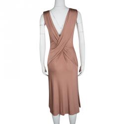 Pre Owned Alberta Ferretti Blush Pink Twist Front Detail Sleeveless Dress S