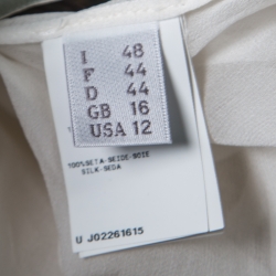 Pre Owned Alberta Ferretti Limited Edition Off White Lace and Silk Sheer Long Sleeve Blouse L