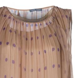 Pre Owned Alberta Ferretti Pleated Printed Dress M