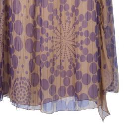 Pre Owned Alberta Ferretti Pleated Printed Dress M