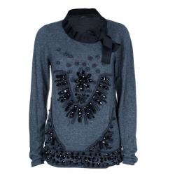 Alberta Ferretti Cashmere Embellished Sweater L