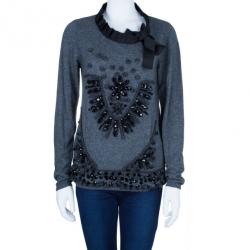 Alberta Ferretti Cashmere Embellished Sweater L