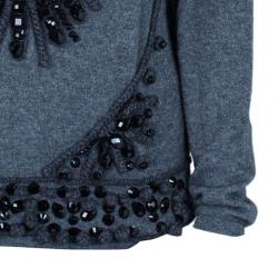 Alberta Ferretti Cashmere Embellished Sweater L