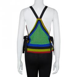 Alberta Ferretti Multicolor All Over Beaded Wrap-around Sleeveless Top S