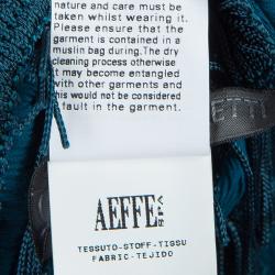 Pre Owned Alberta Ferretti Peacock Blue Fringed Skirt S