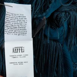 Pre Owned Alberta Ferretti Peacock Blue Fringed Skirt S