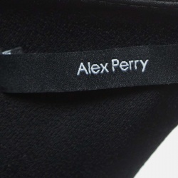 Alex Perry Black Stretch Crepe Lace Up Belted Long Dress L